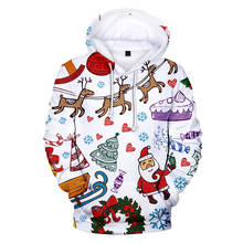 Sudaderas con capucha de Papá Noel para hombre y mujer, suéter con estampado de Navidad en 3D, sudaderas informales de Hip Hop para niño y niña, sudaderas con capucha de Navidad para niño y niña 2024 - compra barato