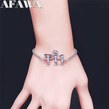 2022 Family Mom Son Daughter Stainless Steel Bracelets for Women Silver Color Chain Bracelet Jewelry pulseira feminina B522S01 2024 - buy cheap