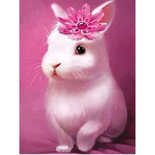 Full Square Drill Diamond Painting Rabbit 5d DIY Diamond Embroidery Flower Animal Picture Of Rhinestone Decoration LK1 2024 - buy cheap