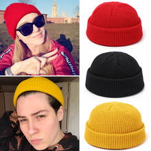 New Unisex Beanie Hat Ribbed Knitted Cuffed Winter Hat Warm Short Beanie Casual Solid Color Skullcap Baggy For Adult Men Beanie 2024 - buy cheap