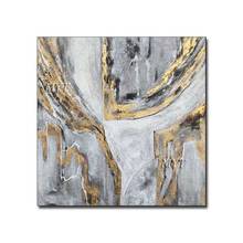 Pintura al óleo abstracta de textura pesada gris pintada a mano Real, lienzo de arte para pared, decoración Interior del hogar, arte moderno para colgar en la pared 2024 - compra barato