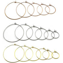 20 pçs/lote Hoop Brincos para Mulheres Banhado A Ouro De Aço Inoxidável Brincos Hoops Círculo para DIY Brinco Ganchos Fazer Jóias Fecho 2024 - compre barato