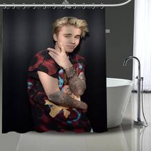 Cortinas de ducha personalizadas de alta calidad para el baño, productos de decoración impermeables de poliéster con 12 Uds de ganchos, de Justin Bieber, gran oferta 2024 - compra barato