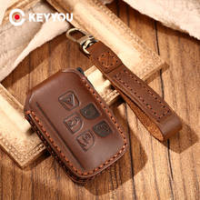KEYYOU Genuine Leather Car Key Case For Land Rover Range Rover LR2 LR4 fit for Jaguar F-Pace F-Type XE XF XJ XFJF Keychain 2024 - buy cheap