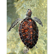Diy Алмазная картина морская черепаха 5D полная Алмазная вышивка крестиком животное Мозаика из горного хрусталя домашний декор 2024 - купить недорого