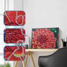 5D DIY Special Shaped Diamond Painting Red Flower Cross Stitch Mosaic Craft Kit Wall Sticker Suitable for Home Decoration 2024 - buy cheap