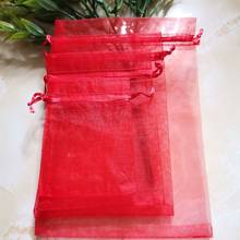 Оптовая продажа упаковка с большими сумками красного цвета ювелирное изделие сумка мешок со шнурком из органзы сумки рождественские подарочные пакеты сумке; Свадебная обувь платье, платье на день рождения, вечерние поставки 2024 - купить недорого