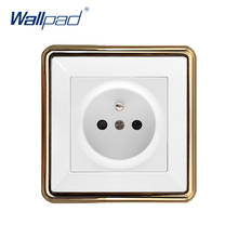 Wallpad-enchufe francés de pared, toma de corriente eléctrica, Panel dorado, 110-250V, 16A 2024 - compra barato