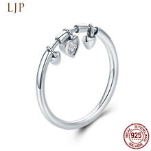 Подлинное 925 пробы Серебряное кольцо блестящее сердце прозрачное CZ Anel кольца на палец для женщин обручальное ювелирное изделие Подарок на годовщину 2024 - купить недорого