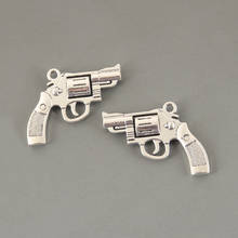 10 peças cor de prata 3d pistola arma artesanal pingentes charmosos feitos à mão joias achados 2024 - compre barato