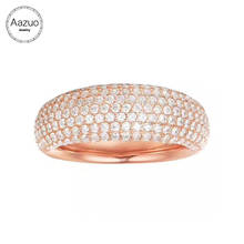 Aazuo18K-anillo de oro blanco con forma de huevo para mujer, sortija de compromiso, oro rosa, Diamante Real 0.80ct IJ SI 2024 - compra barato