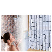 European and American geometric bathroom shower curtain 3D waterproof and mold proof PEVA shower curtain shower curtain environm 2024 - buy cheap