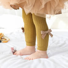 Primavera outono collants do bebê com bowknot coreano princesa cor sólida bebê menina de algodão macio criança crianças meia-calça 6-24m 2024 - compre barato