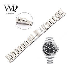Rolamy-pulsera de acero para reloj Rolex Oyster Deepsea, eslabones de rosca 316L, 20mm, 21mm, cierre deslizante 2024 - compra barato