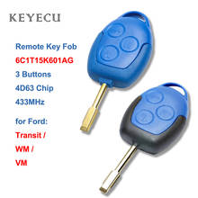 Keyecu Remote Car Key Fob 3 Buttons 433MHz 4D63 for Ford Transit WM VM 2006 2007 2008 2009 2010 2011 2012 2013 2014 6C1T15K601AG 2024 - buy cheap