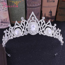 Luxury CZ Crystal Bridal Crown Tiaras Baroque Crowns Vintage Hair Ornaments Bride Wedding Hair Accessories RE3550 2024 - buy cheap