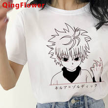 Женская футболка Kawaii Hunter X Hunter, с изображением милого японского аниме хисоки, забавная футболка с героями мультфильмов Kurapika, женские топы с рисунком 2024 - купить недорого