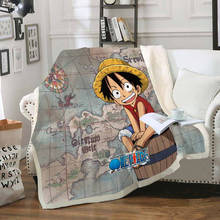 Anime dos desenhos animados uma peça luffy macio crianças cobertor de velo sofá lance cobertor para crianças conjunto cama chopper adultos viagem cobertor nap 2024 - compre barato