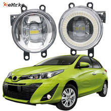 2x LED Angel Eye DRL for Toyota Yaris Ativ/Yaris 5D /Yaris Cross 2017 2018 2019 Cut-Line Lens Fog Lights Daytime Running Lights 2024 - buy cheap