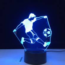 Lámpara 3d táctil de fútbol colorido, luz Led de noche, lámpara de mesa USB para niños, regalo para bebés, dormitorio de cabecera 2024 - compra barato