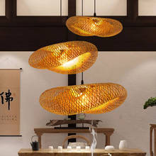 Luces LED colgantes de bambú para el hogar, lámpara de madera de diseño nórdico para sala de estar, comedor, dormitorio, cafetería, restaurante, cocina 2024 - compra barato