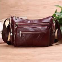 Women Genuine Leather Shoulder Bag Natural Skin Cowhide Large Capacity Female Satchel Multi-pocket Messenger Travel Bags 2024 - buy cheap