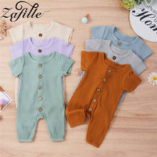 ZAFILLE Baby Clothes Unisex Solid Basic Baby Romper Summer Short Sleeve Button Sleepwear For Newborn Clothing Baby Pajama 2024 - buy cheap