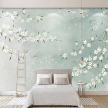 Milofi personalizado 3d papel de parede mural pequeno fresco aquarela flores fundo da para sala estar quarto decoração pintura 2024 - compre barato