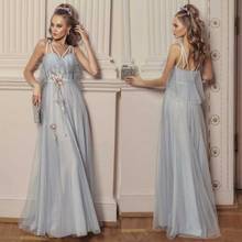 2020 Evening Dresses Spaghetti Straps Sleeveless Appliques Special Occasion Gowns Sexy Backless Floor Length Party Prom Dress 2024 - buy cheap