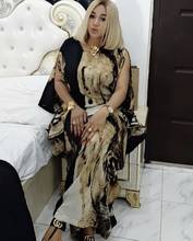 African Abaya Print Dashiki Dress Bat Sleeve Abaya Hijab Loose Muslim Bazin Design Long Maxi Robe Gowns Riche Sexy Lady 2024 - buy cheap