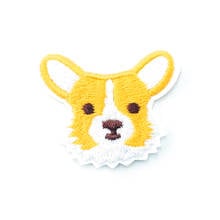 Cão corgi (tamanho: 4.0x4.6cm) diy remendos de ferro no remendo bordado para o pano emblema dos desenhos animados vestuário apliques emblemas 2024 - compre barato