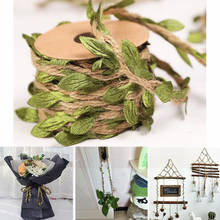 3M Simulation Green Leaves Weaving Hemp Rope DIY Wedding Birthday Wedding Decoration Rattan Gift Bouquet Packaging Rope 5mm 2024 - buy cheap