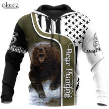 CLOOCL Bear Hunting 3D Print Hoodies for Men and Women Harajuku Fashion Hooded Sweatshirt  Zipper Coat Autumn Casual Hoodie 2024 - buy cheap