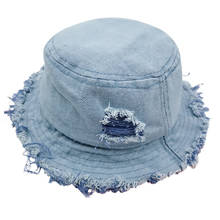 Ковбойская шляпа в рыбацком стиле с дырками для маленьких детей, джинсовая милая мягкая Кепка с принтом, летняя хлопковая мягкая шляпа от солнца, кепка для детей 2024 - купить недорого