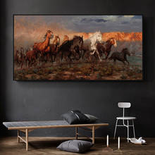 Modern Painting A Group of Colorful Running Horse Animals Prints on Canvas Wall Art Posters Artistic Picture for Living Room 2024 - buy cheap