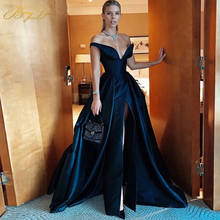 Berylove-vestido de fiesta largo de satén para mujer, traje Sexy de fiesta con corte alto y hombros descubiertos, elegante, a la moda, color negro, 2020 2024 - compra barato