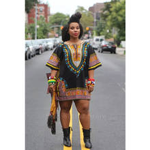 Fashion 2022 African Dresses for Women Dashiki Print Robe Africaine Short Sleeve Men T-shirts Ethnic African Clothes Blouse 2024 - buy cheap