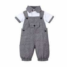 2020 verão bebê menino roupas de manga curta infantil roupas do bebê macacão cavalheiro roupas recém-nascidos trajes do bebê 2024 - compre barato