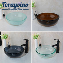 black bathroom sink set bacia de banheiro with matte black faucet multiple colour glass tempered glass basin mixer tap set 2024 - купить недорого