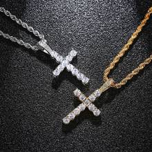 JINSE Jesus Cross Pendant Necklace Stainless Steel Fashion Pendants Crystal For Shiny Cool Women Men Punk Hip Hop Jewelry Gift 2024 - buy cheap