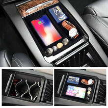 1pc New Car Phone Wireless Charging Storage Box Center Console Container Armrest Organizer for Tesla Model S Model X 2024 - buy cheap