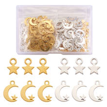 Lua estrela 304 encantos de aço inoxidável metal pingentes para diy jóias fazer colares pulseiras acessórios cor misturada 2024 - compre barato