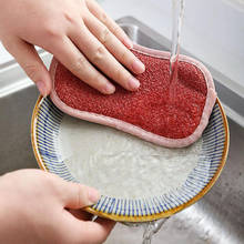 Powerful Dishcloth Cleaning Brush Household Washing Artifact Double-sided Sponge Wipe Scouring Pad Kitchen Cleaning Accessories 2024 - buy cheap