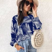 Boho 2020 New Large Size 5XL Women Shirt Floral  O-neck Long-Sleeved Printed Shirt Hot Autumn Spring Female Casual Blouse 2024 - buy cheap