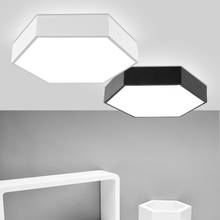 Luces Led de techo acrílicas para sala de estar, lámpara de luz moderna, Simple, hexagonal, geométrica, Color blanco/negro, para dormitorio y hogar 2024 - compra barato