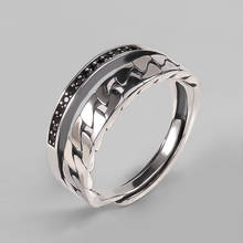 Ckysee-anillos de plata de ley 925 con incrustaciones de circonia cúbica para mujer, sortija ajustable con diseño Vintage, joyería de boda, regalo 2024 - compra barato
