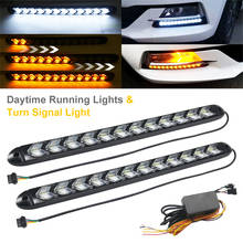 2Pcs Car LED Flexible DRL Daytime Running Lights Turn Signal White/Amber Switchback Strip Light Headlight Guide Light 2024 - buy cheap