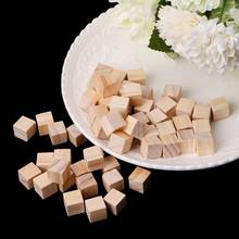 10/25/25mm blocos quadrados de madeira mini cubos enfeite para artesanato em madeira decoração diy 2024 - compre barato