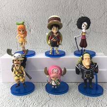 Аниме One Piece WCF Luffy Nami Usopp Тони Чоппер Брук ПВХ экшн-фигурка Коллекционная модель детские игрушки кукла подарок 5 шт./компл. 2024 - купить недорого