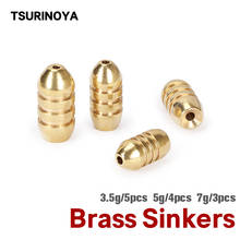 Tsurinoya linha de pesca em cobre dourado, acessório de pesca em forma de bala, 3.5g, 5g ,7g, para água salgada, água doce 2024 - compre barato